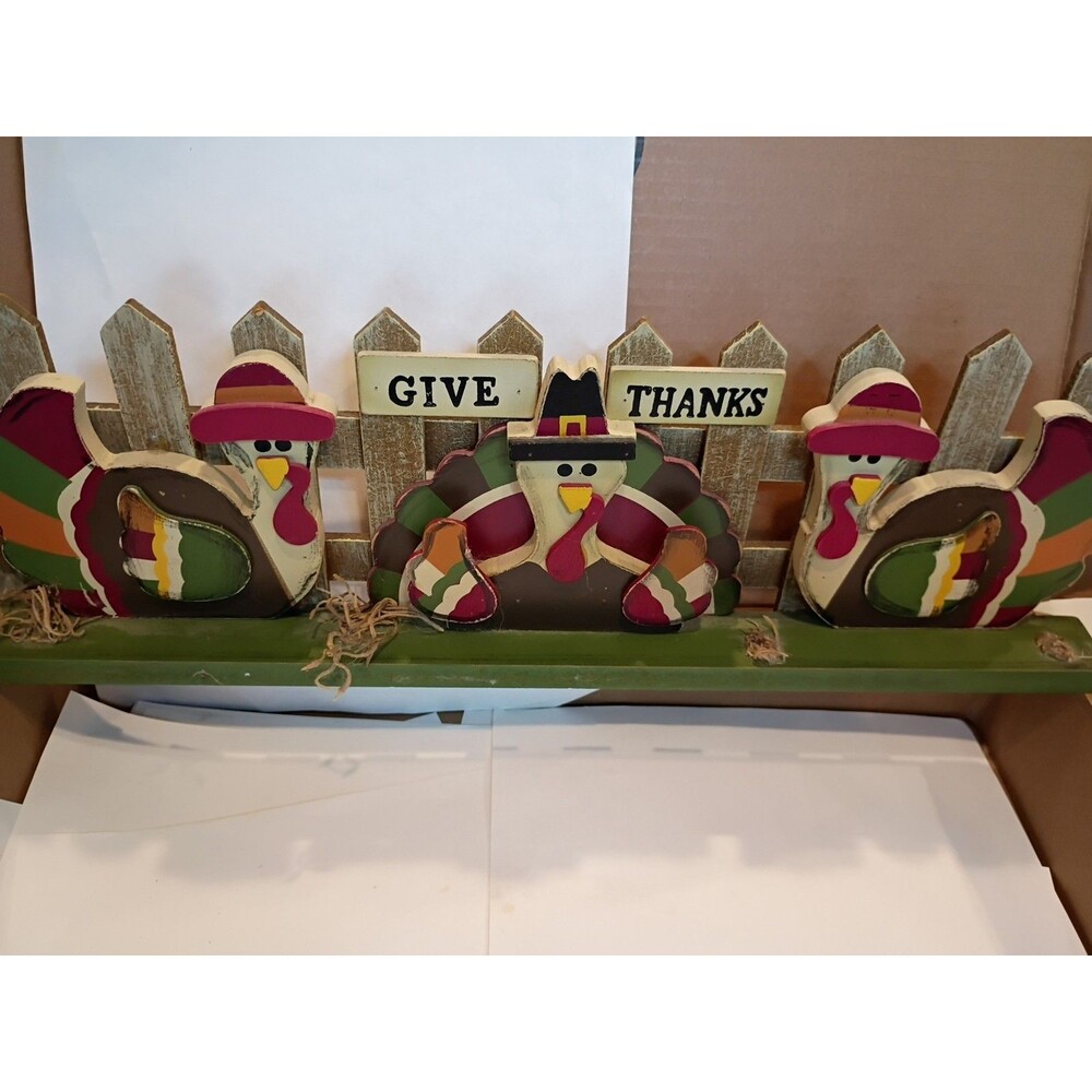 Give Thanks (Turkey) Mantle/Shelf Decoration by Ashland